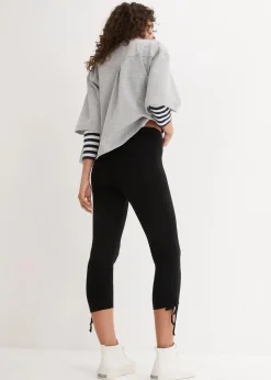 bonprix Hosen|Bekleidung·Kleider^Capri-Leggings mit Raffung (2er Pack) weiß+schwarz