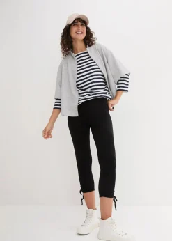 bonprix Hosen|Bekleidung·Kleider^Capri-Leggings mit Raffung (2er Pack) weiß+schwarz