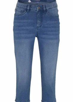 bonprix Jeans|Bekleidung·Shirts & Tops^Capri-Ultra-Soft-Jeans hellblau denim used