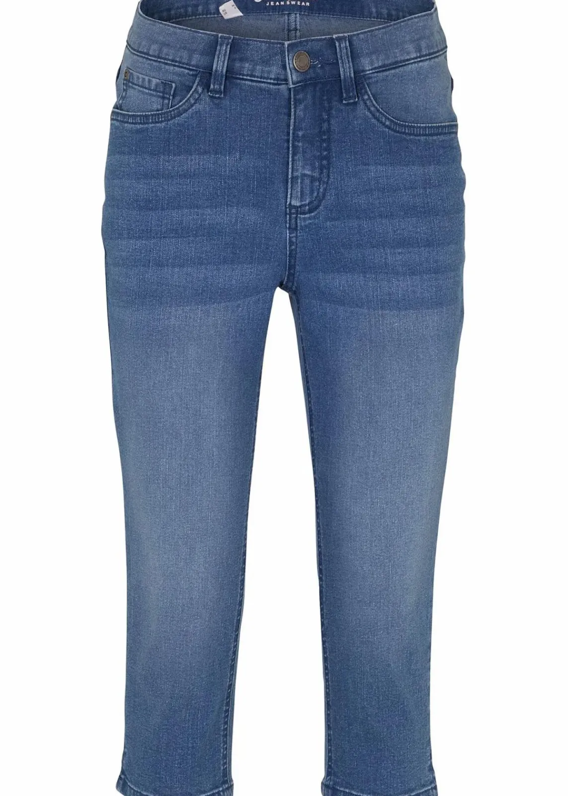 bonprix Jeans|Bekleidung·Shirts & Tops^Capri-Ultra-Soft-Jeans hellblau denim used