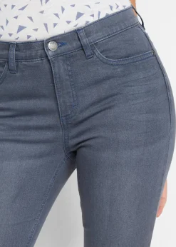 bonprix Bekleidung·Shirts & Tops|Jeans^Capri-Ultra-Soft-Jeans blaugrau used
