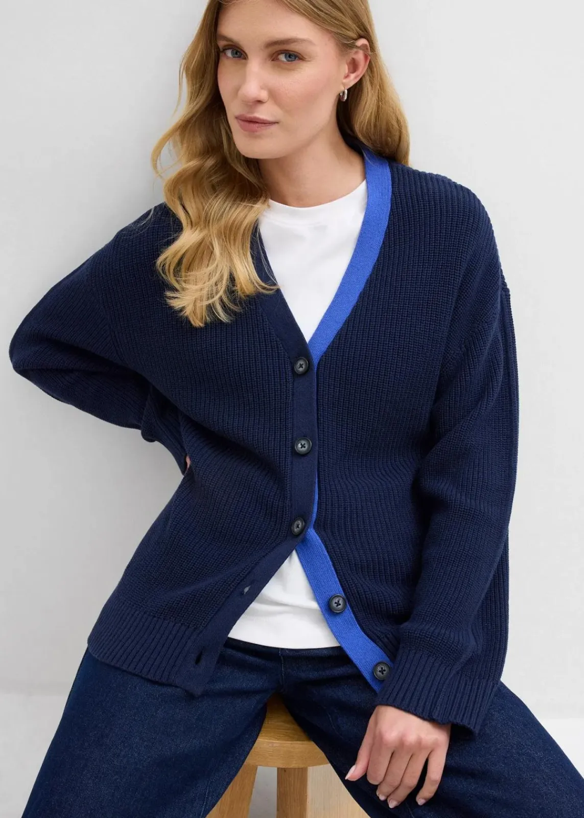 bonprix Bekleidung·Umstandsmode|Bekleidung·Jeans^Cardigan aus reiner Baumwolle dunkelblau/edelsteinblau