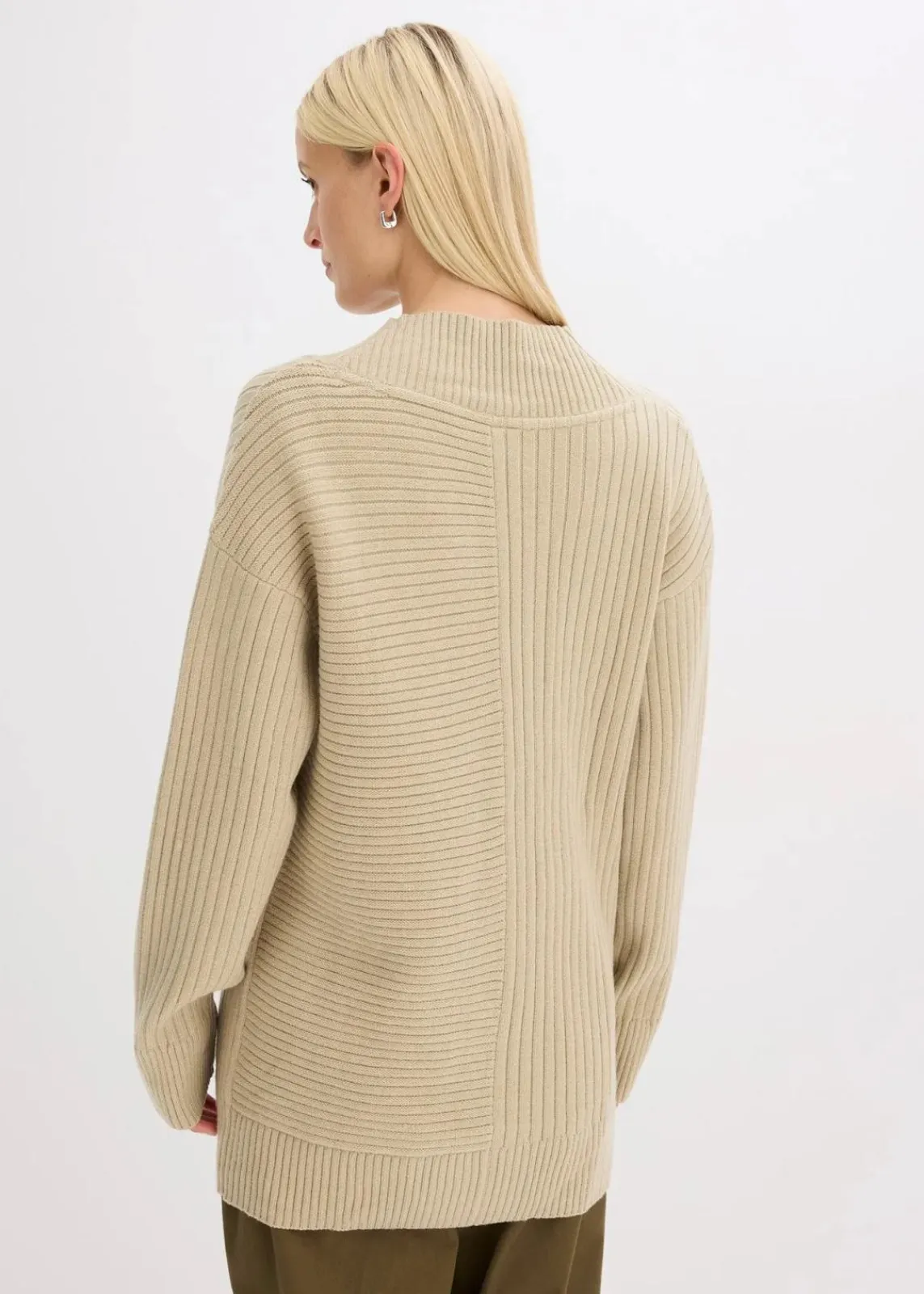 bonprix Bekleidung·Umstandsmode|Bekleidung·Jeans^Cardigan mit Rippstrickmuster mattschilf meliert