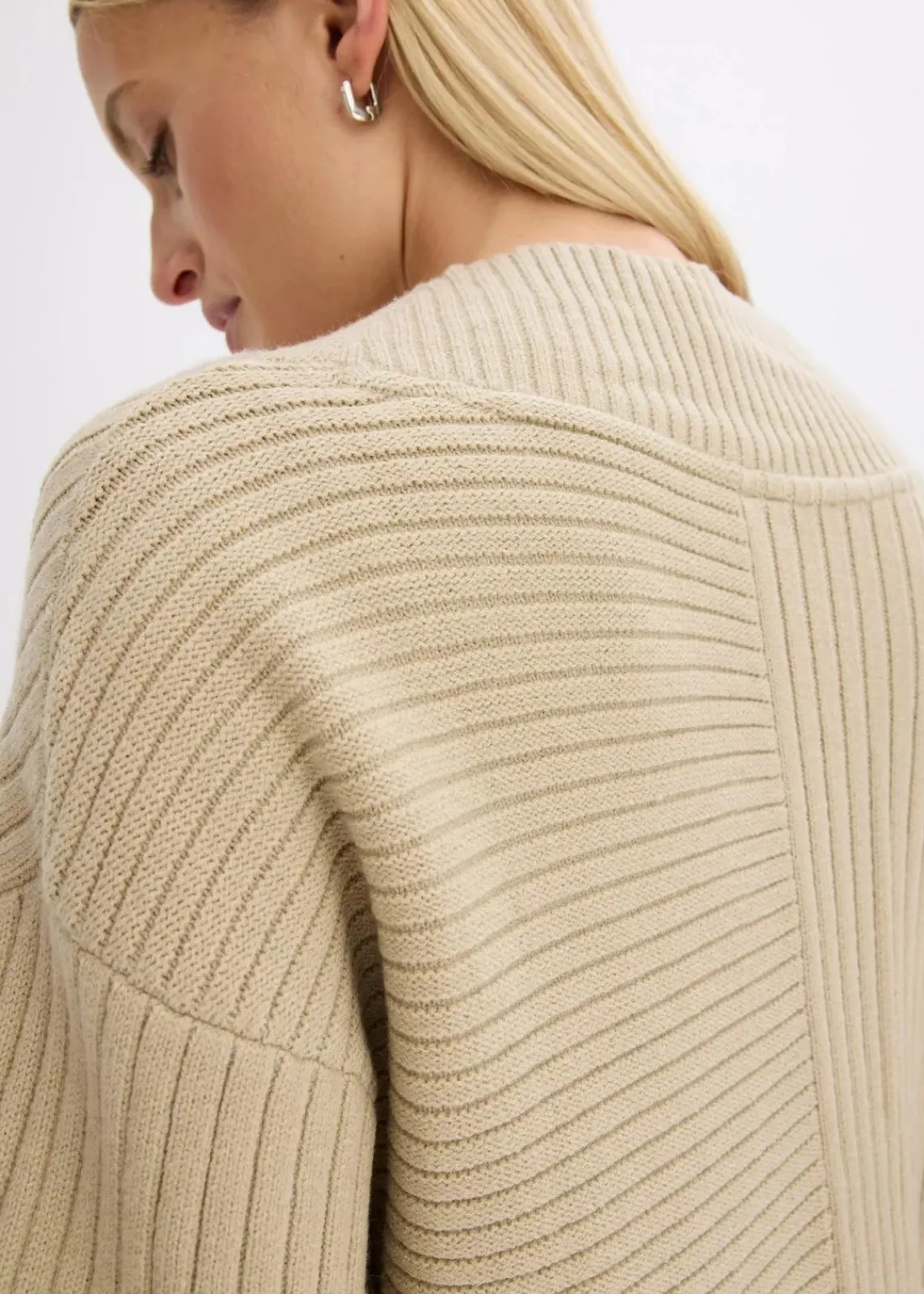 bonprix Bekleidung·Umstandsmode|Bekleidung·Jeans^Cardigan mit Rippstrickmuster mattschilf meliert