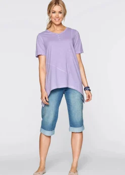 bonprix Jeans|Bekleidung·Shirts & Tops^Cargo Jeans, Mid Waist, Stretch eisblau denim