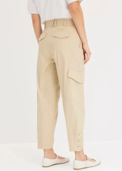 bonprix Bekleidung·Kleider|Hosen^Cargohose aus Baumwolle mit Stretch grünbeige