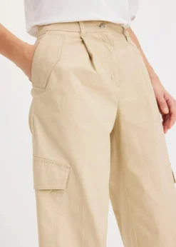 bonprix Bekleidung·Kleider|Hosen^Cargohose aus Baumwolle mit Stretch grünbeige