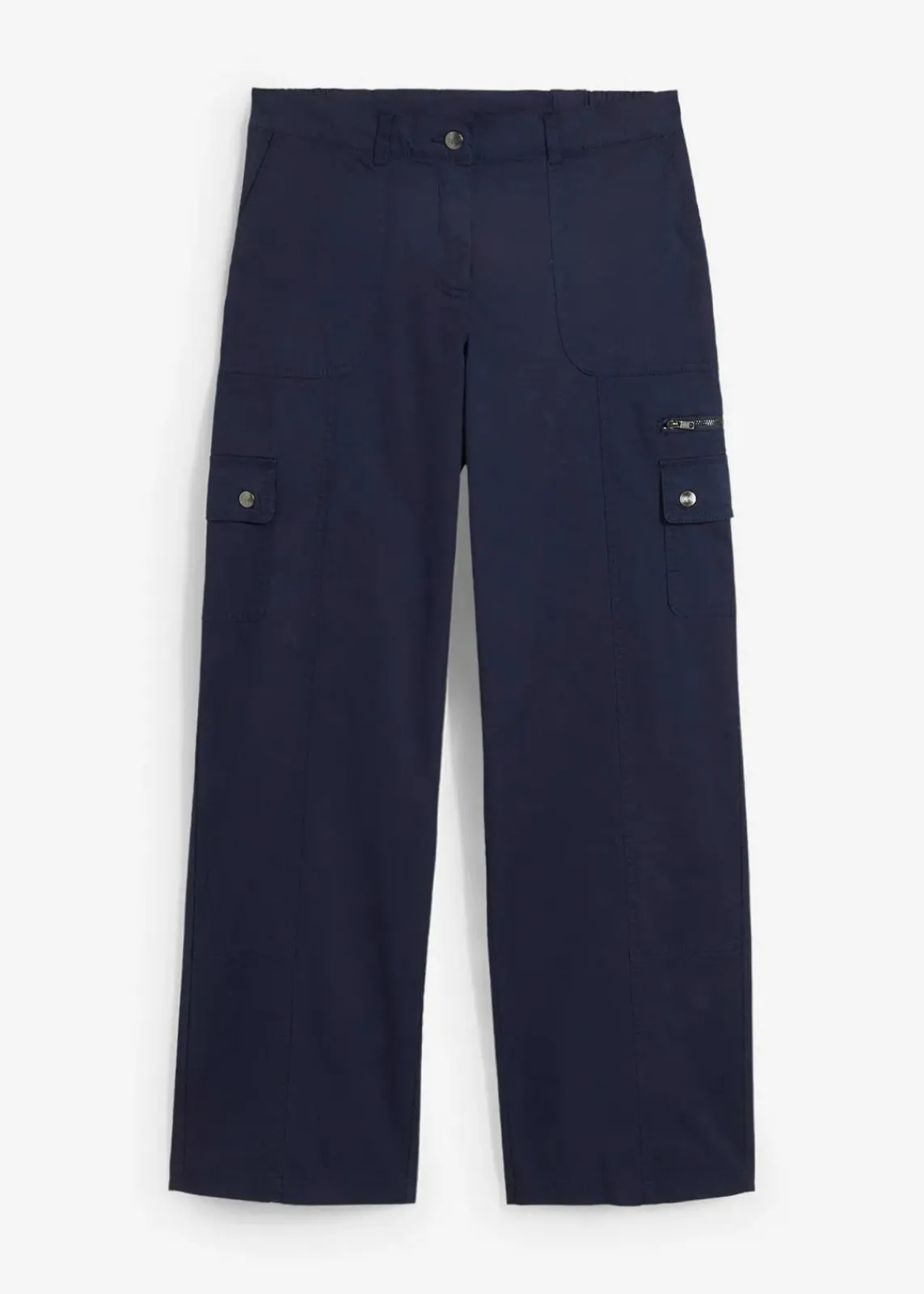 bonprix Hosen|Bekleidung·Kleider^Cargohose aus Baumwolle, Mid Waist dunkelblau