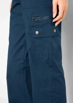 bonprix Hosen|Bekleidung·Kleider^Cargohose aus Baumwolle, Mid Waist dunkelblau