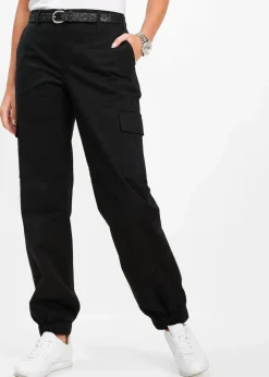 bonprix Bekleidung·Kleider|Hosen^Cargo-Hose aus Baumwolle mit Stretch schwarz