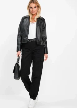bonprix Bekleidung·Kleider|Hosen^Cargo-Hose aus Baumwolle mit Stretch schwarz
