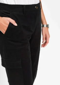 bonprix Bekleidung·Kleider|Hosen^Cargo-Hose aus Baumwolle mit Stretch schwarz
