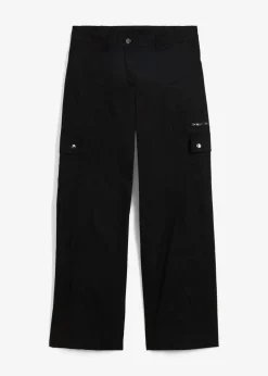 bonprix Bekleidung·Kleider|Hosen^Cargohose aus Baumwolle, Mid Waist schwarz