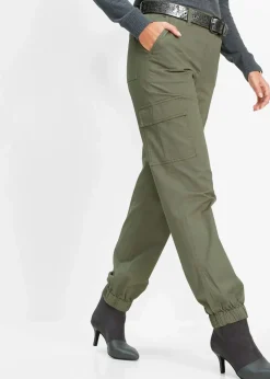 bonprix Hosen|Bekleidung·Kleider^Cargo-Hose aus Baumwolle mit Stretch oliv