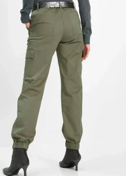 bonprix Hosen|Bekleidung·Kleider^Cargo-Hose aus Baumwolle mit Stretch oliv