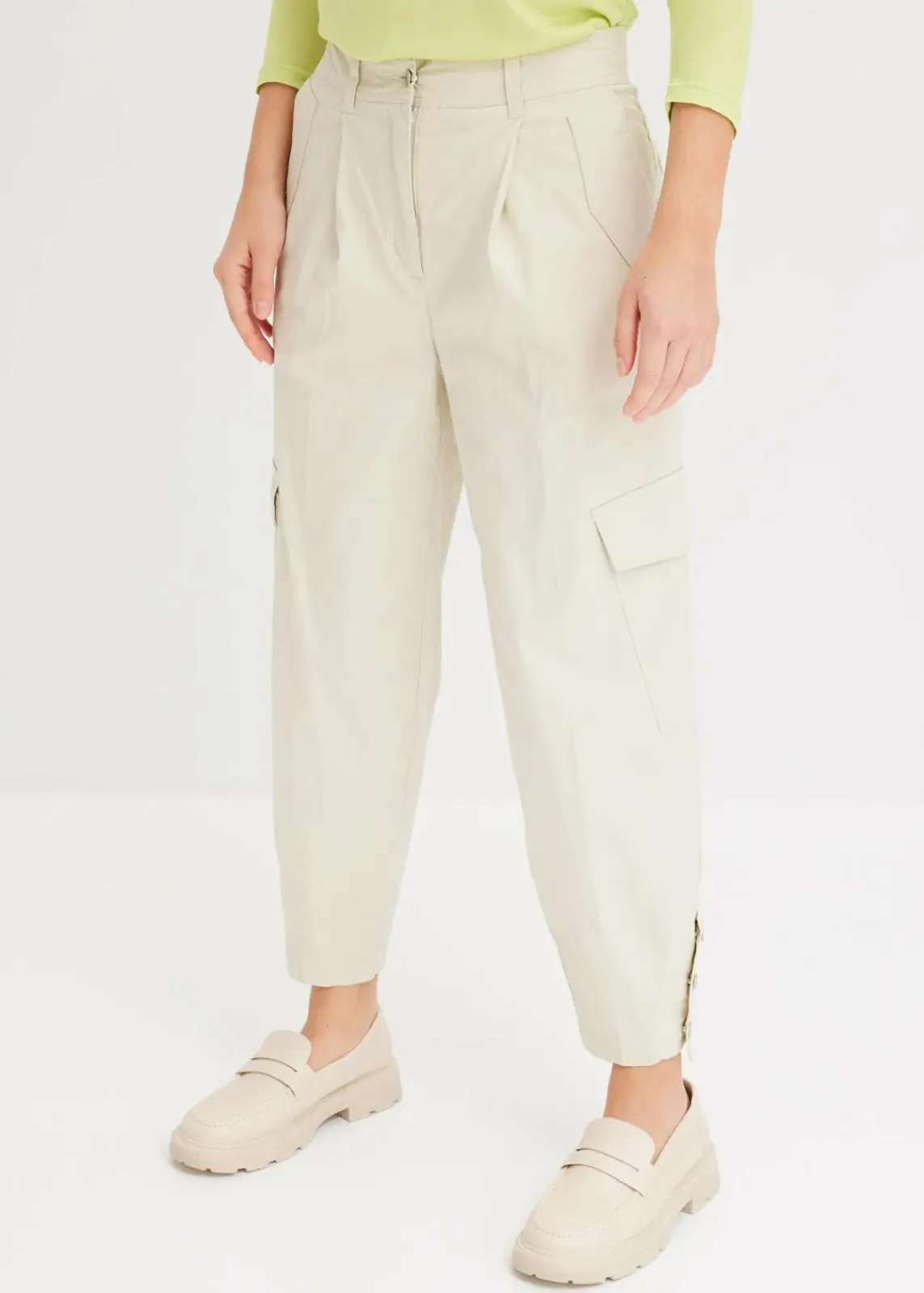 bonprix Hosen|Bekleidung·Kleider^Cargohose aus Baumwolle mit Stretch natur