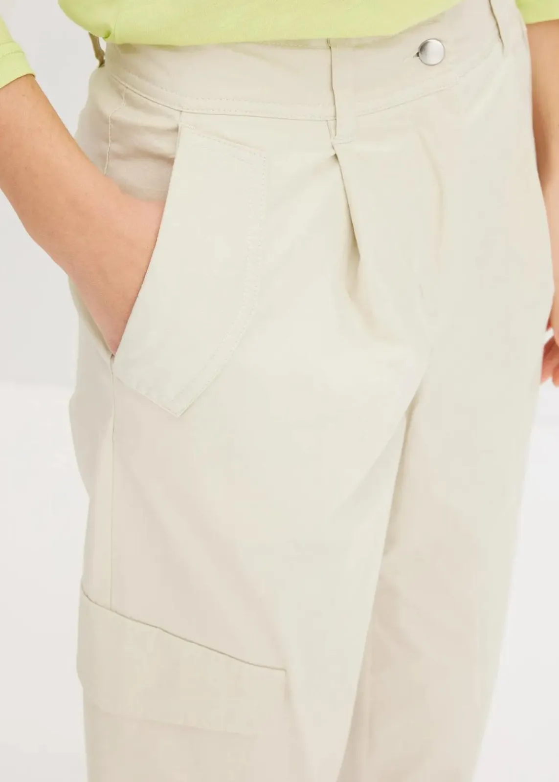 bonprix Hosen|Bekleidung·Kleider^Cargohose aus Baumwolle mit Stretch natur