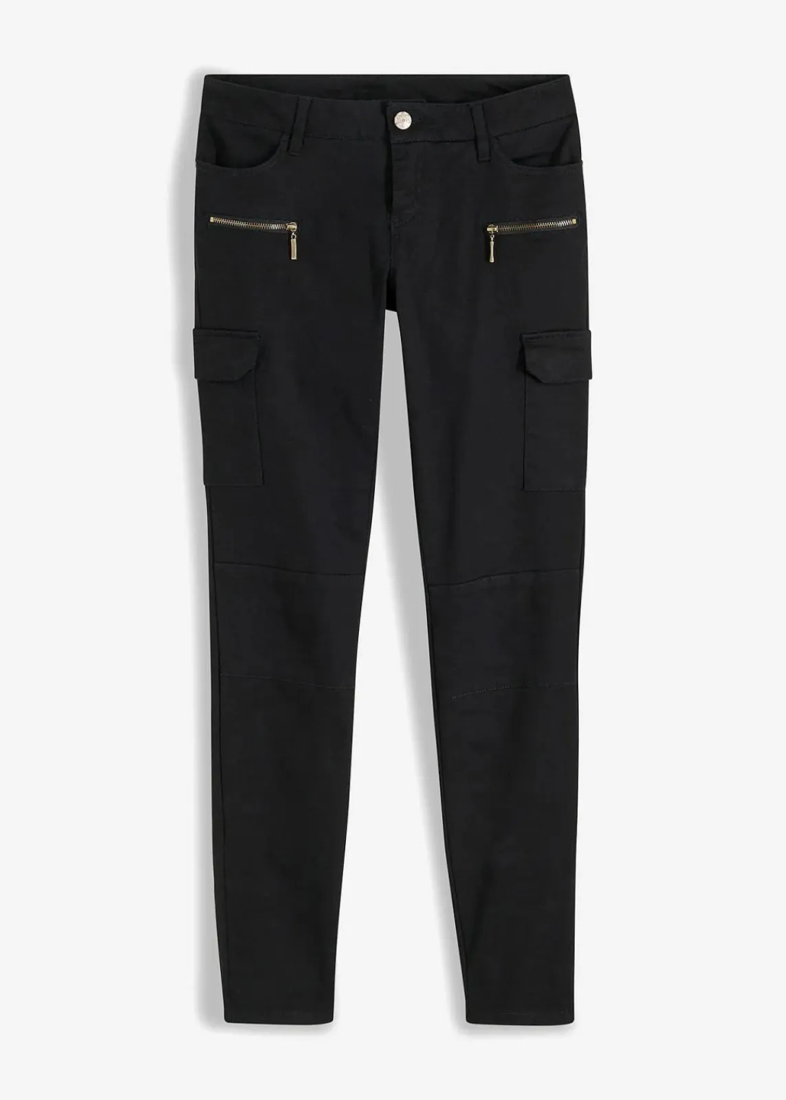 bonprix Hosen^Cargohose aus elastischem Baumwoll-Mix schwarz