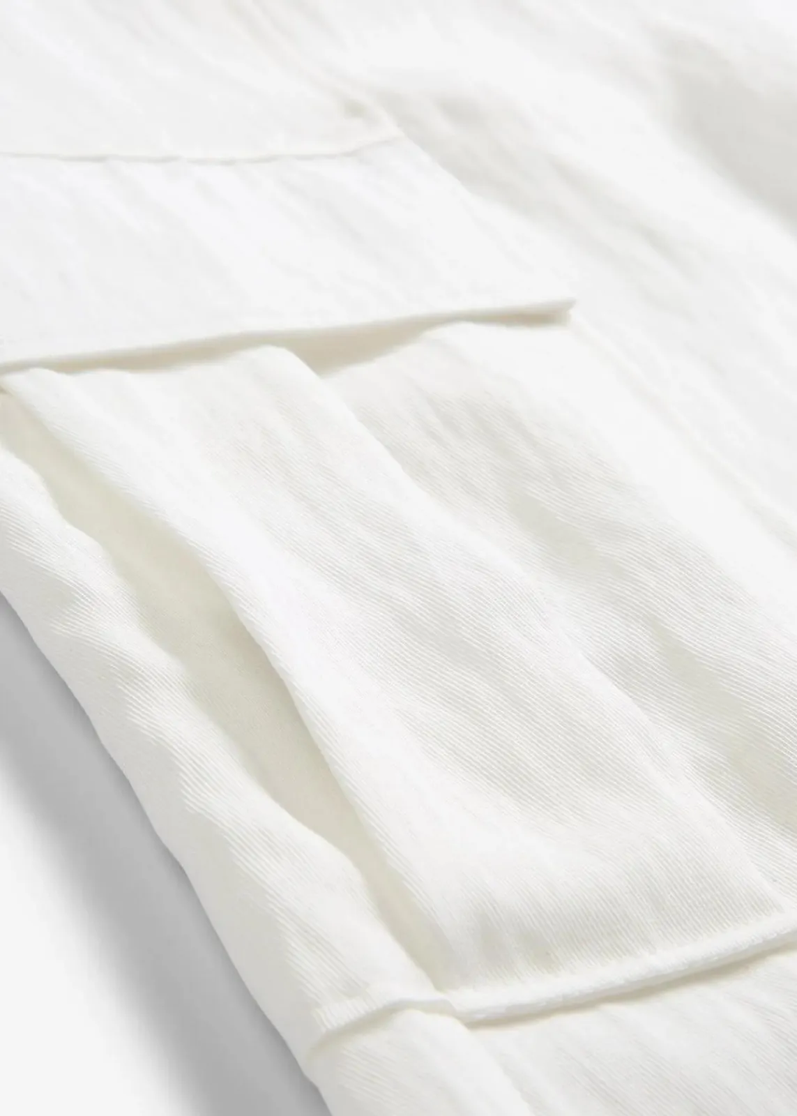 bonprix Hosen^Cargohose aus fließendem Lyocell-Mix wollweiß