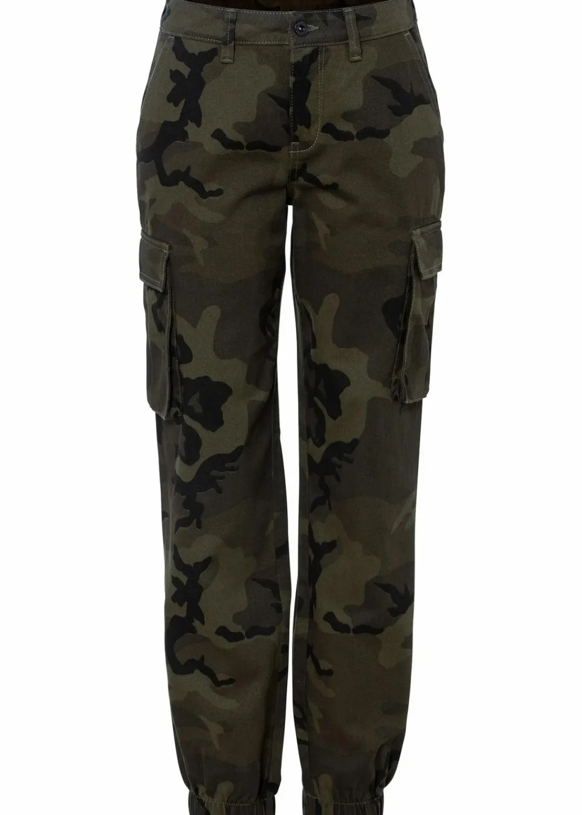 bonprix Bekleidung·Kleider|Hosen^Cargohose aus reiner Baumwolle dunkeloliv bedruckt