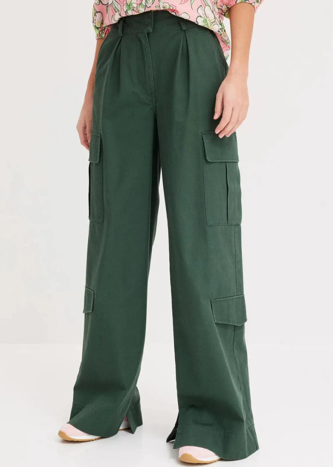bonprix Bekleidung·Kleider|Hosen^Cargohose aus reiner Baumwolle schattengrün