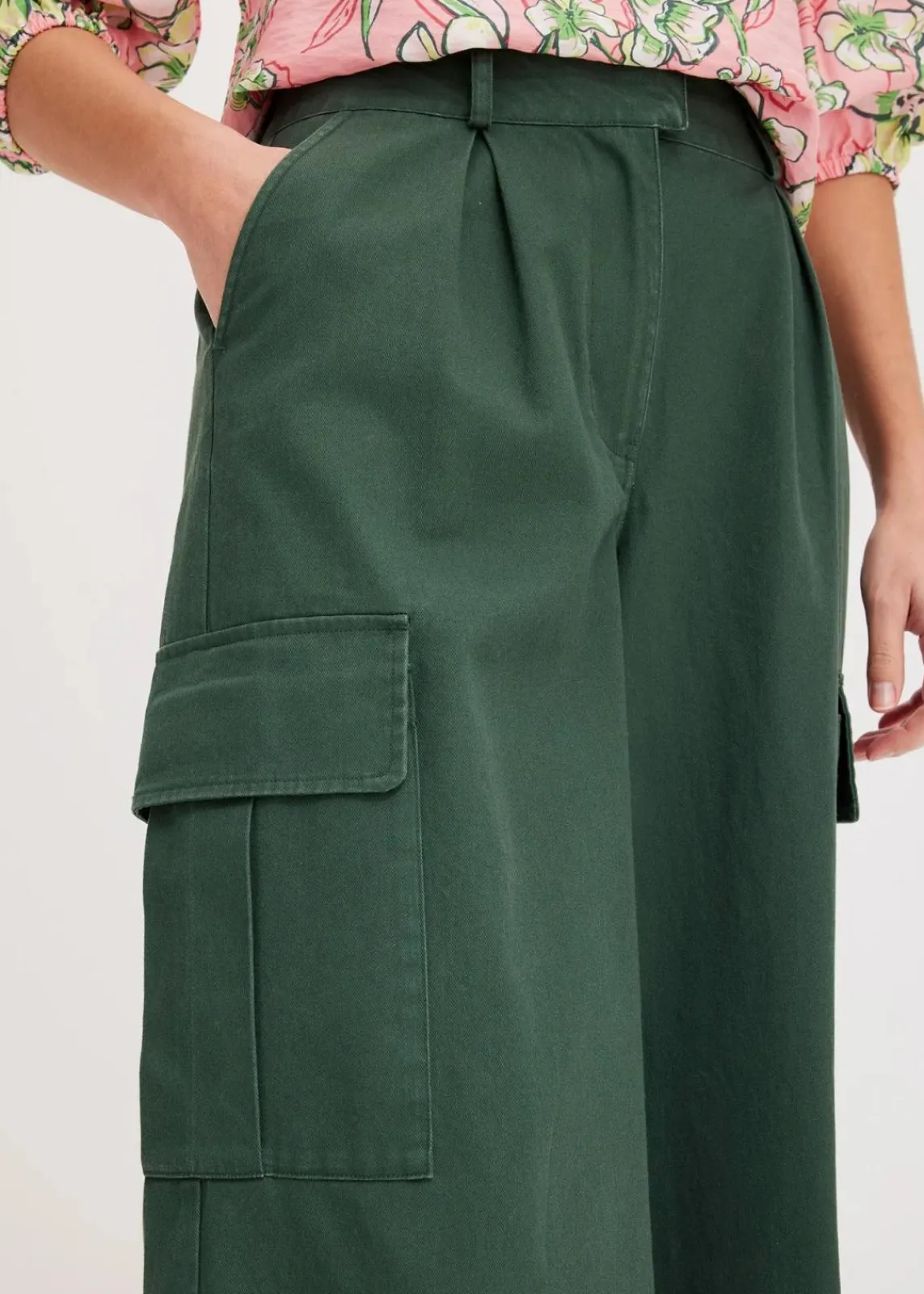 bonprix Bekleidung·Kleider|Hosen^Cargohose aus reiner Baumwolle schattengrün