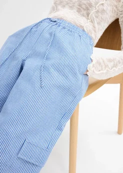 bonprix Hosen^Cargohose mit Bequembund blau/weiß gestreift