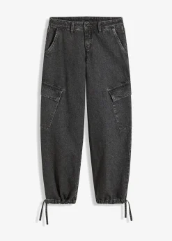 bonprix Jeans^Cargo-Jeans Mid Waist dunkelgrau denim