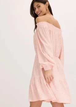 bonprix Kleider|Bekleidung·Pullover & Strickjacken^Carmen-Kleid rosa/weiß floral
