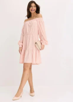 bonprix Kleider|Bekleidung·Pullover & Strickjacken^Carmen-Kleid rosa/weiß floral