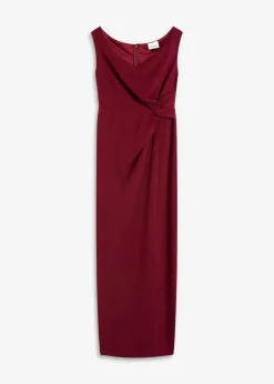bonprix Bekleidung·Pullover & Strickjacken|Festliche Mode^Carmen-Kleid aus strukturiertem Crepe rubinrot