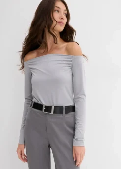 bonprix Shirts & Tops|Nachhaltigere Materialien^Carmenshirt aus leichtem Jersey schattengrau