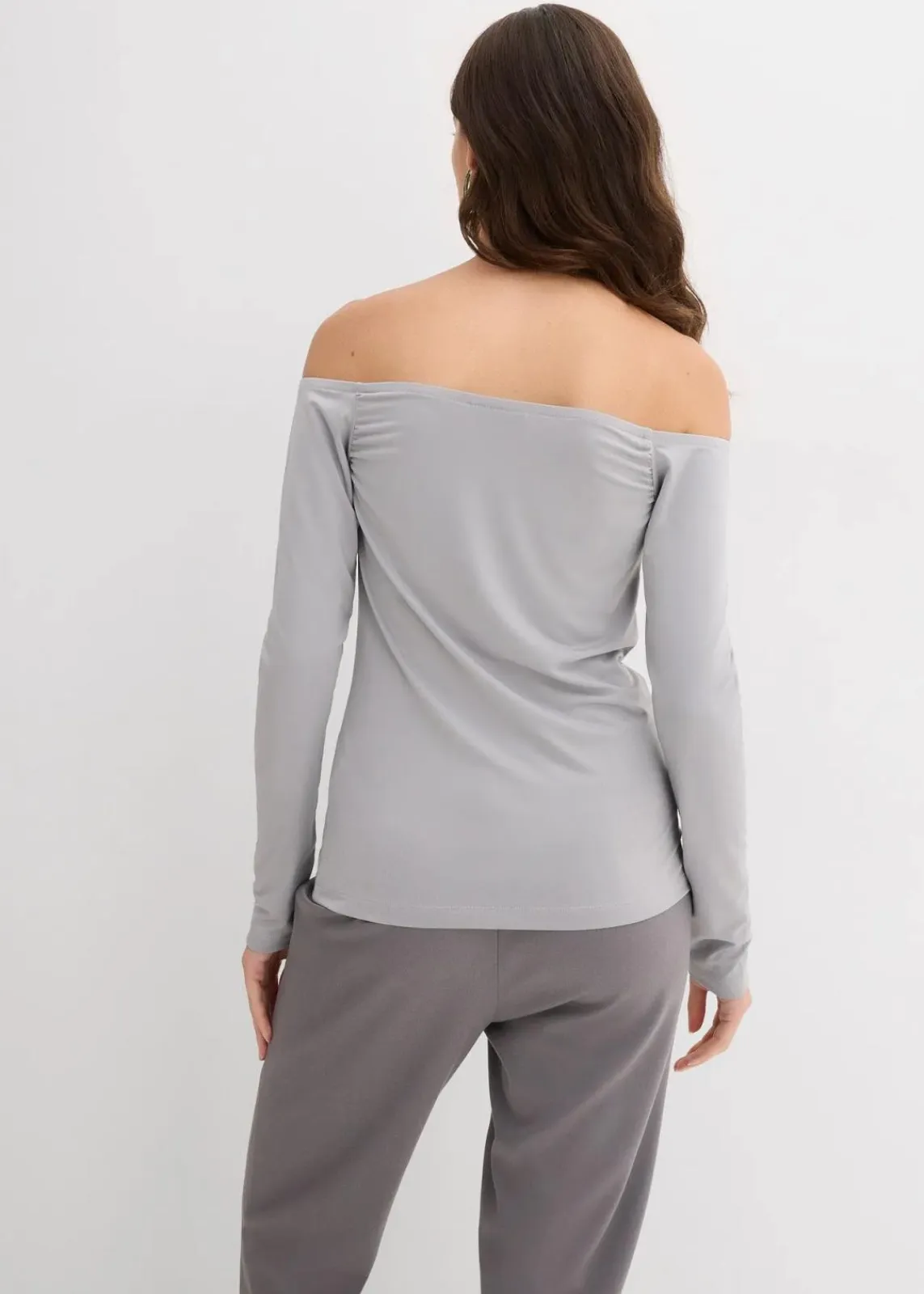 bonprix Shirts & Tops|Nachhaltigere Materialien^Carmenshirt aus leichtem Jersey schattengrau