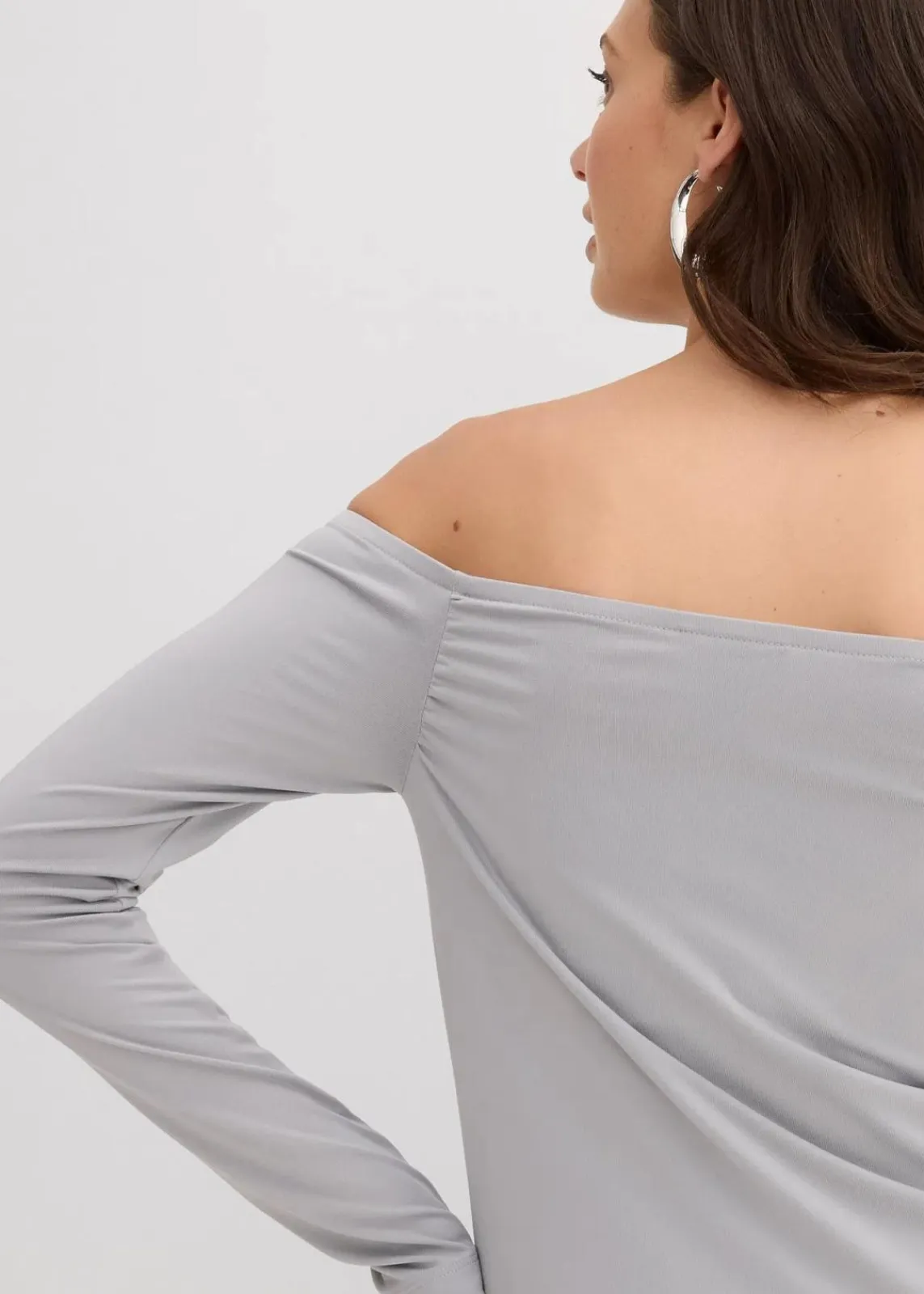 bonprix Shirts & Tops|Nachhaltigere Materialien^Carmenshirt aus leichtem Jersey schattengrau