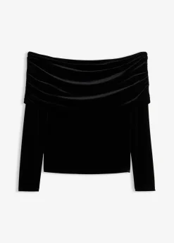 bonprix Shirts & Tops^Carmenshirt aus softem Samt schwarz