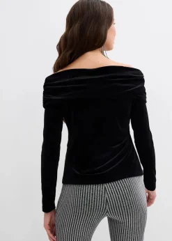 bonprix Shirts & Tops^Carmenshirt aus softem Samt schwarz