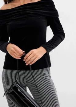 bonprix Shirts & Tops^Carmenshirt aus softem Samt schwarz