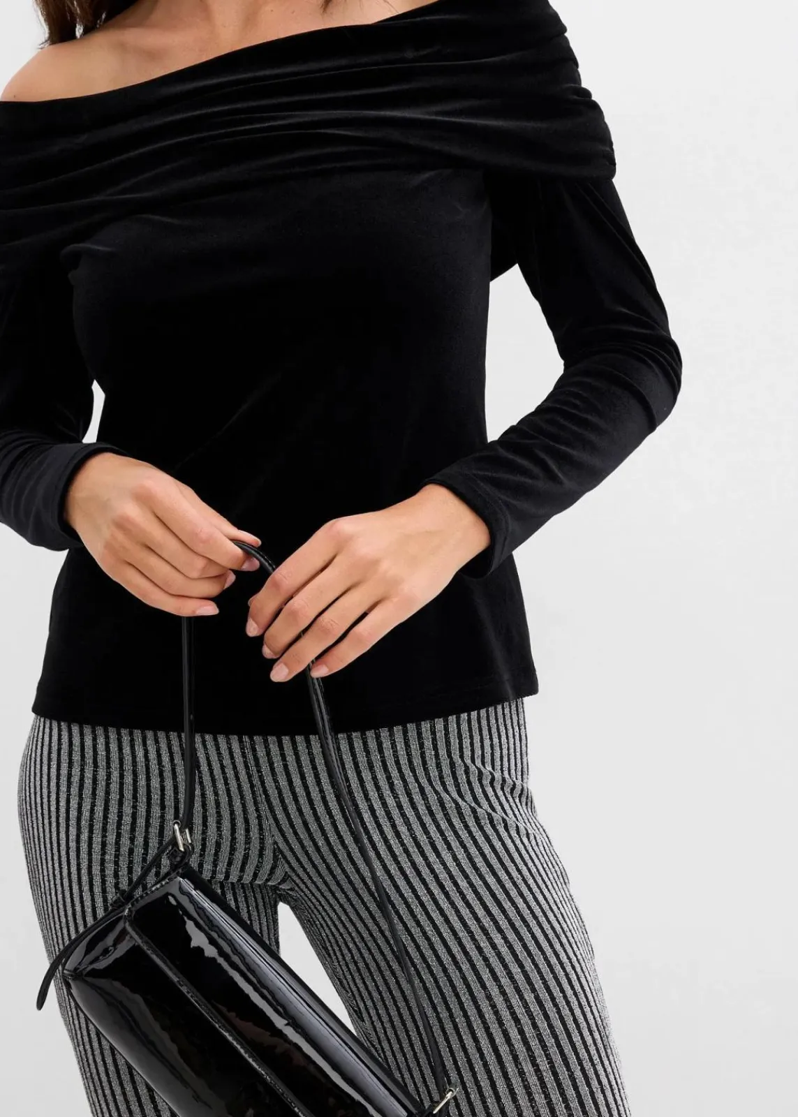 bonprix Shirts & Tops^Carmenshirt aus softem Samt schwarz