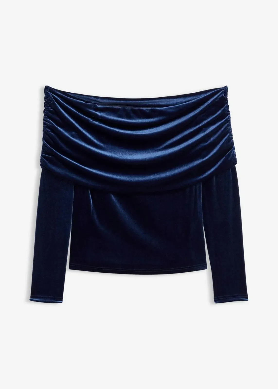 bonprix Shirts & Tops^Carmenshirt aus softem Samt dunkelblau