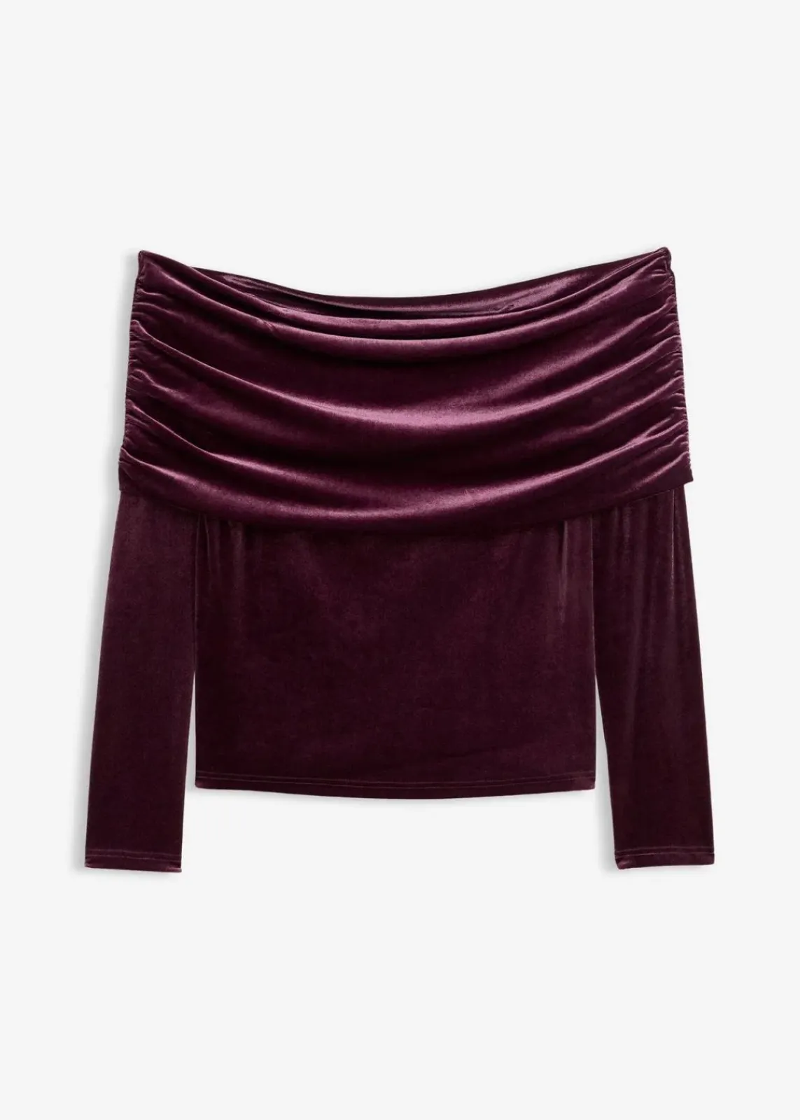 bonprix Shirts & Tops^Carmenshirt aus softem Samt weinrot