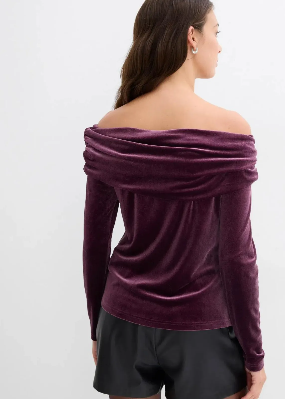 bonprix Shirts & Tops^Carmenshirt aus softem Samt weinrot