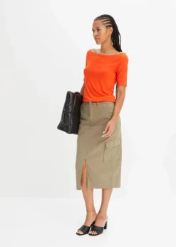 bonprix Nachhaltigere Materialien|Shirts & Tops^Carmenshirt in Viskose-Mix blutorange