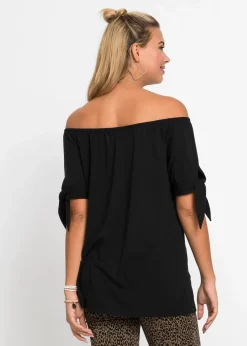 bonprix Shirts & Tops^Carmenshirt mit Bindedetail schwarz