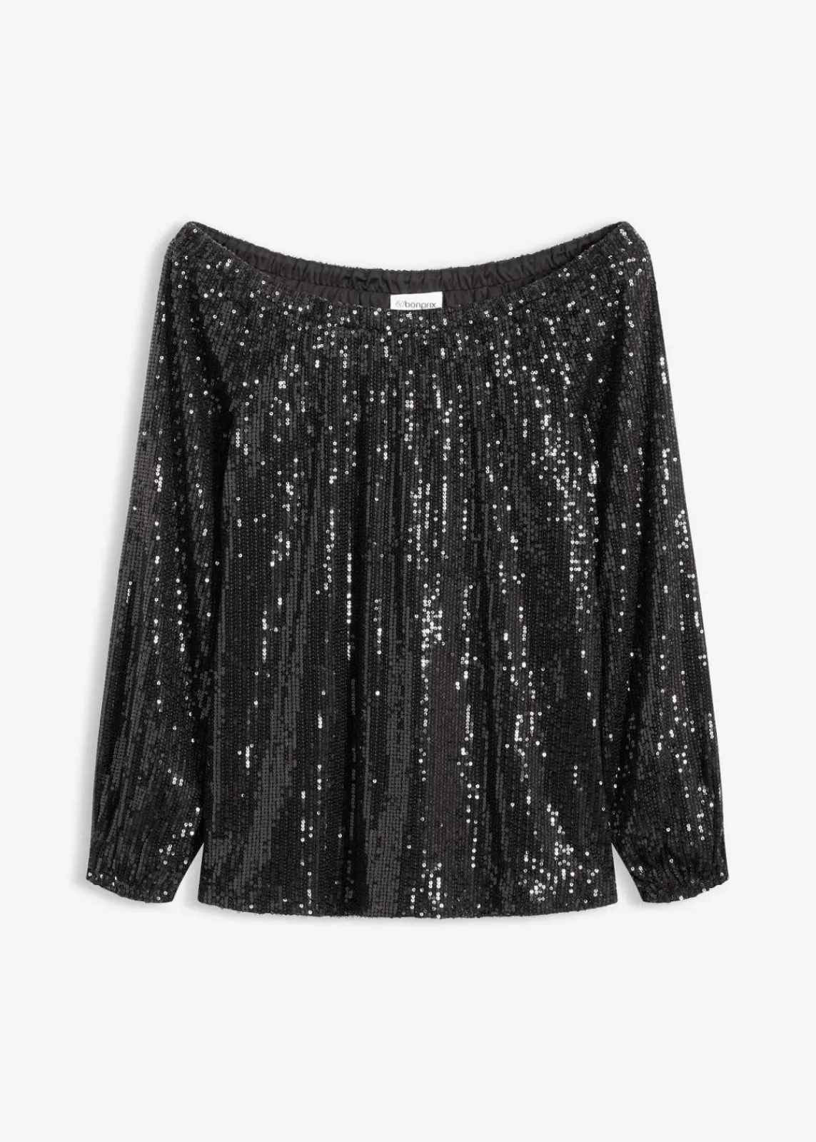 bonprix Shirts & Tops^Carmenshirt, Oversized mit Pailletten schwarz