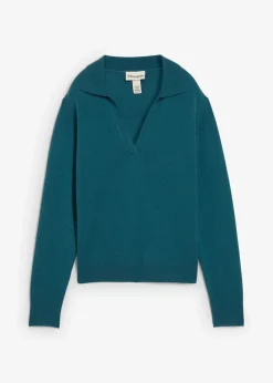 bonprix Pullover & Strickjacken|Strickmode^Cashmerepullover mit Good Cashmere Standard®-Anteil pfeffergrün