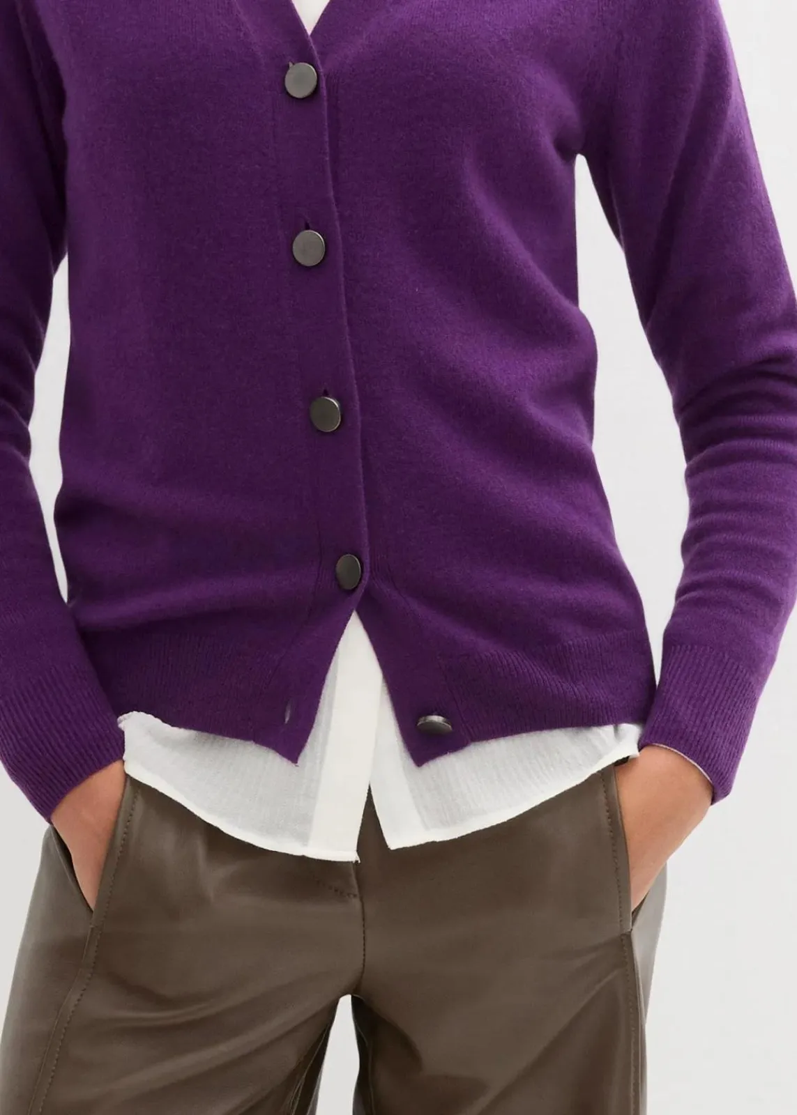 bonprix Pullover & Strickjacken|Strickmode^Cashmerestrickjacke mit Good Cashmere Standard®-Anteil tieflila