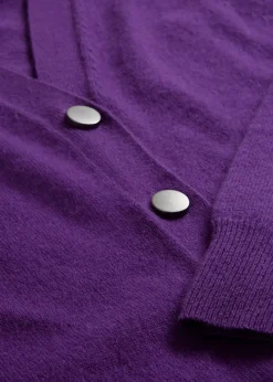 bonprix Pullover & Strickjacken|Strickmode^Cashmerestrickjacke mit Good Cashmere Standard®-Anteil tieflila