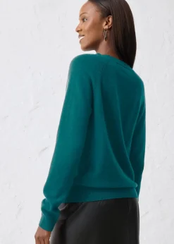 bonprix Bekleidung·Umstandsmode|Pullover & Strickjacken^Cashmerestrickjacke mit Good Cashmere Standard®-Anteil pfeffergrün