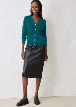 bonprix Bekleidung·Umstandsmode|Pullover & Strickjacken^Cashmerestrickjacke mit Good Cashmere Standard®-Anteil pfeffergrün