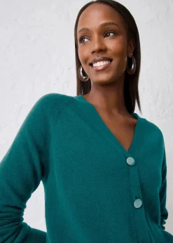 bonprix Bekleidung·Umstandsmode|Pullover & Strickjacken^Cashmerestrickjacke mit Good Cashmere Standard®-Anteil pfeffergrün